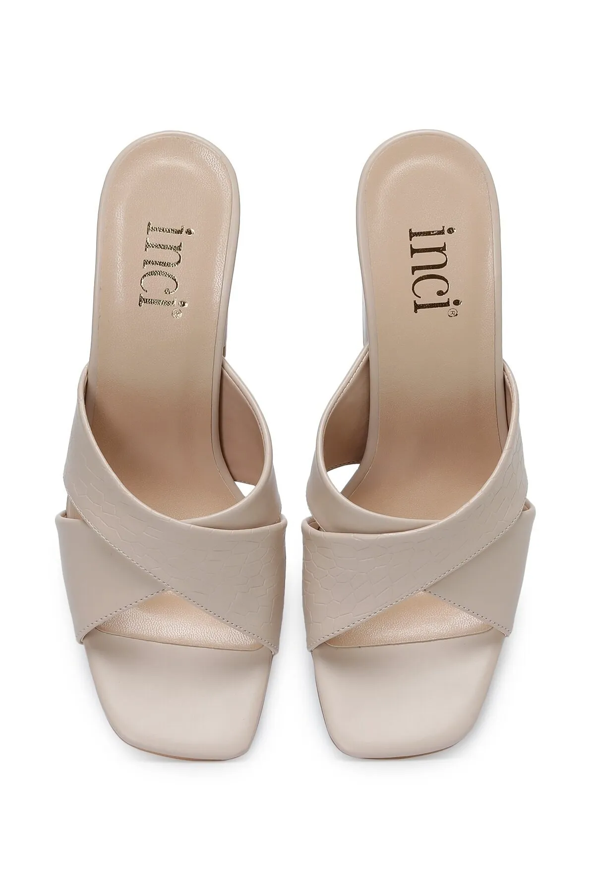 İnci  Pantolette - Beige - Blockabsatz