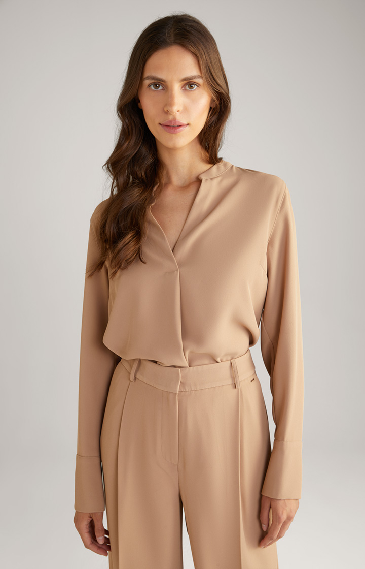Twill-Bluse in Camel