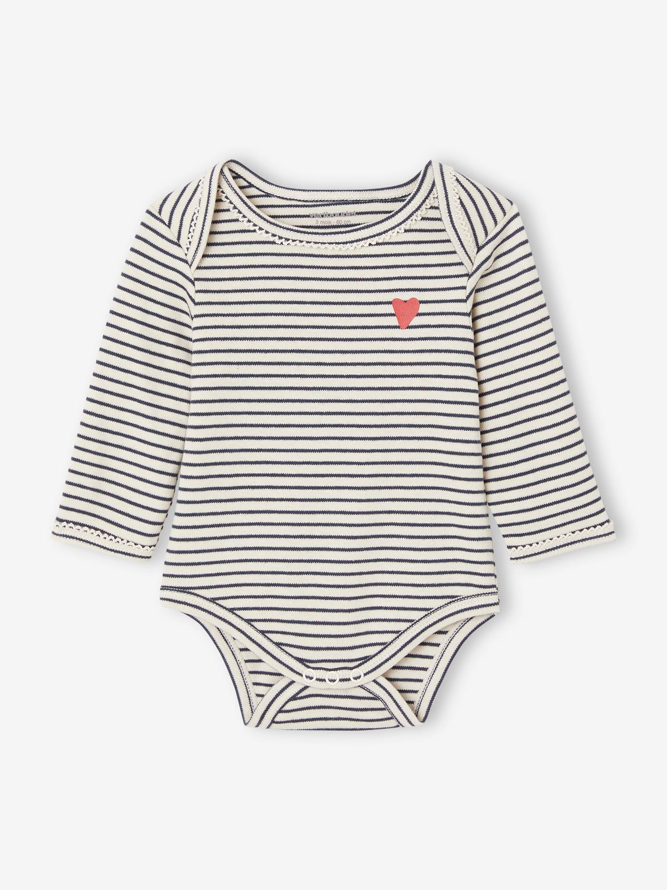 Vertbaudet Bio-Kollektion: 5er-Pack Baby Schlupfbodys Oeko-Tex - nachtblau