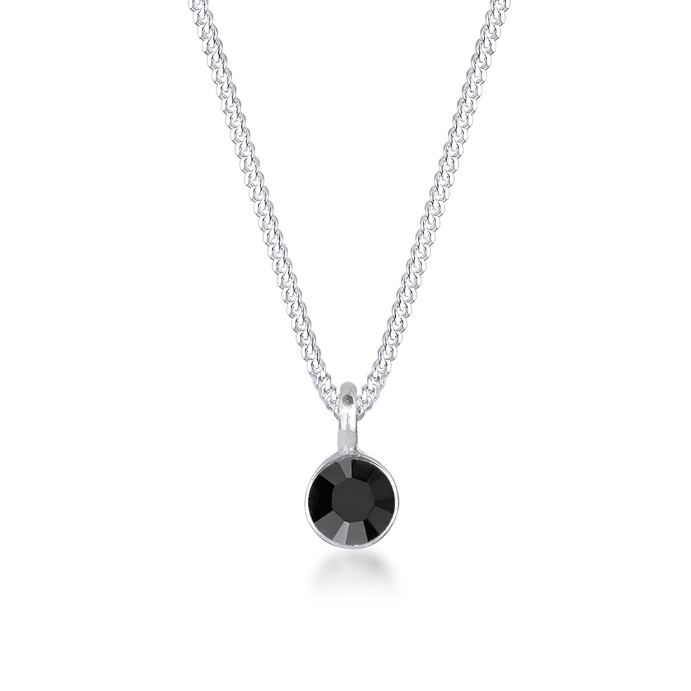 Elli Elli Collier Cristaux Noir Collier Femme - (925/1000) Argent collier