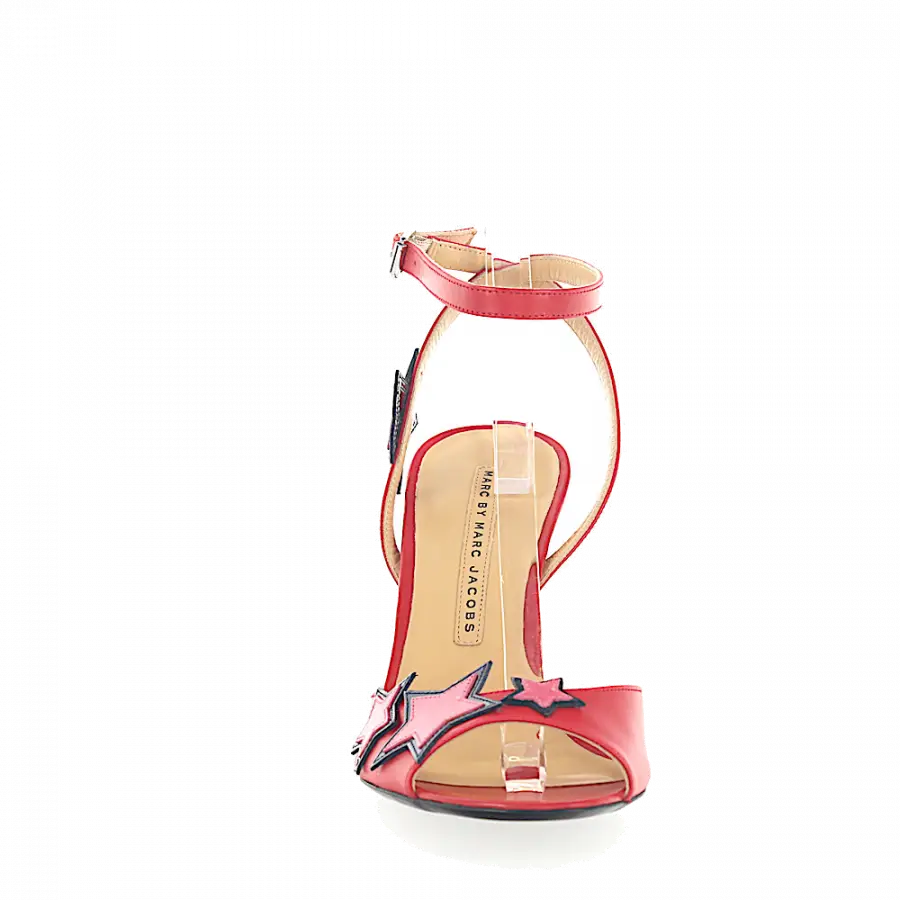 Marc Jacobs - Sandalen 693853 Glattleder Sternenmuster rosa rot - rot