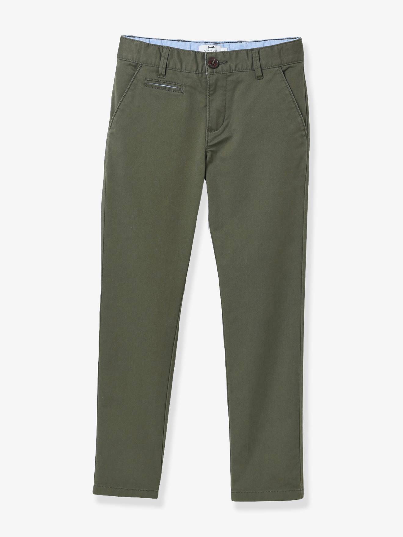 Pantalon chino garçon CYRILLUS kaki