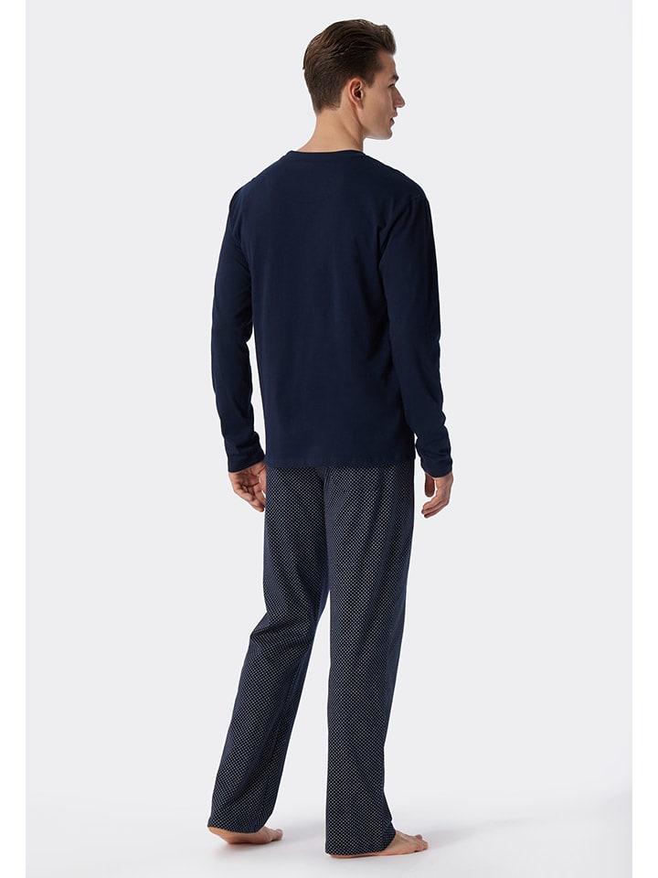 Schiesser Pyjama in Dunkelblau günstig kaufen