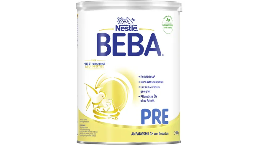 NESTLE BEBA PRE Säuglingsmilchnahrung von Geburt an 800 g