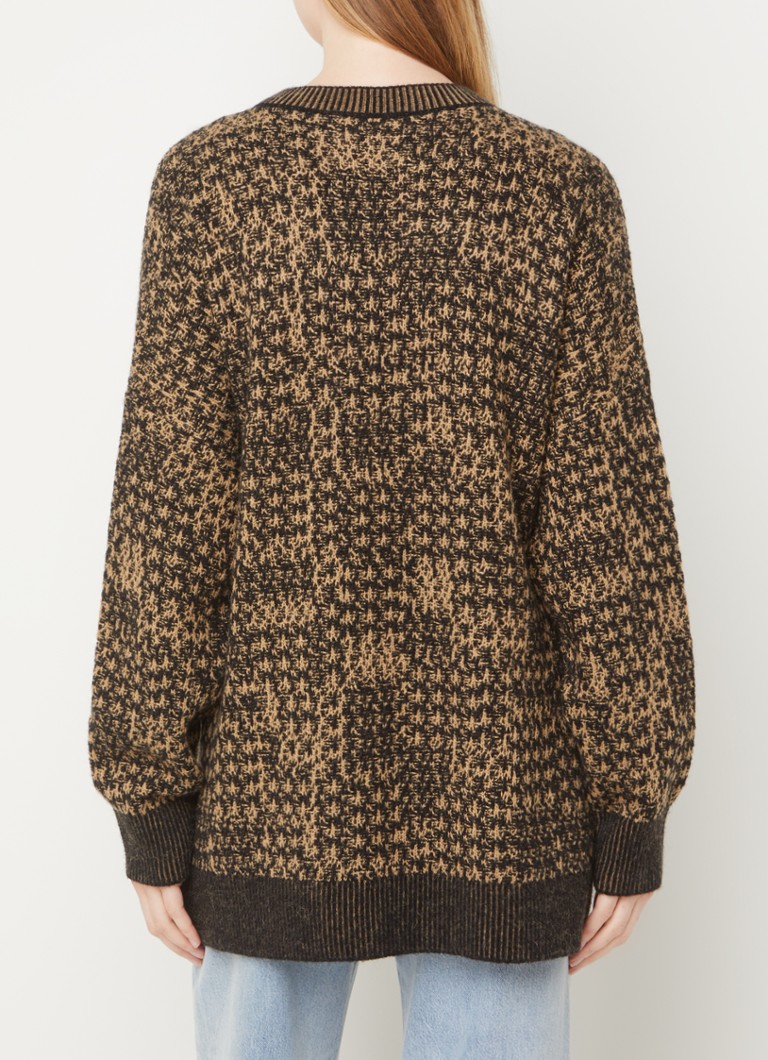 CLOSED  Oversized trui in alpaca wolblend met ingebreid patroon