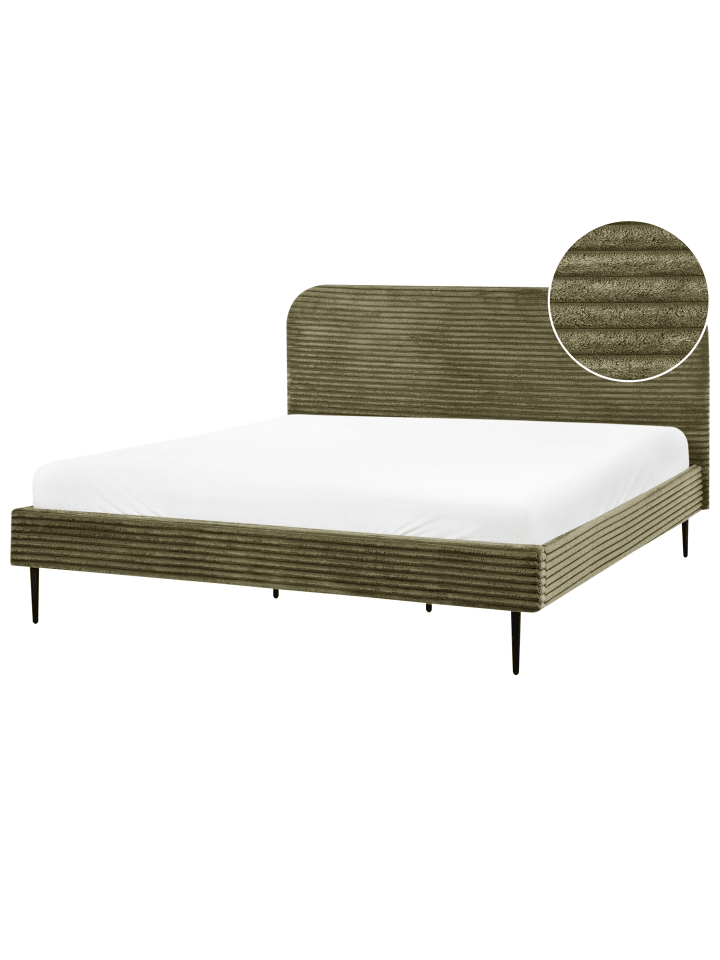 Beliani Doppelbett FLAYAT in Grün/Schwarz - (W) 193 x (H) 109 x (L) 215 cm günstig kaufen onesize