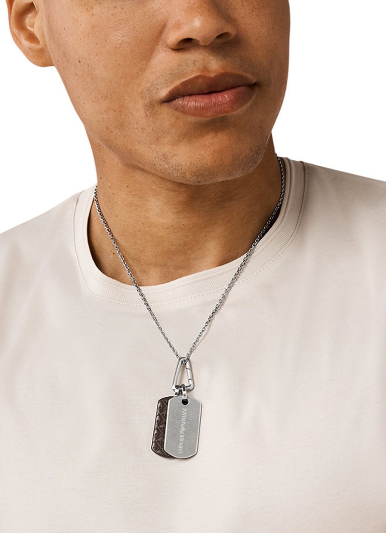 Emporio Armani Eagle necklace with pendant and leather EGS3133040