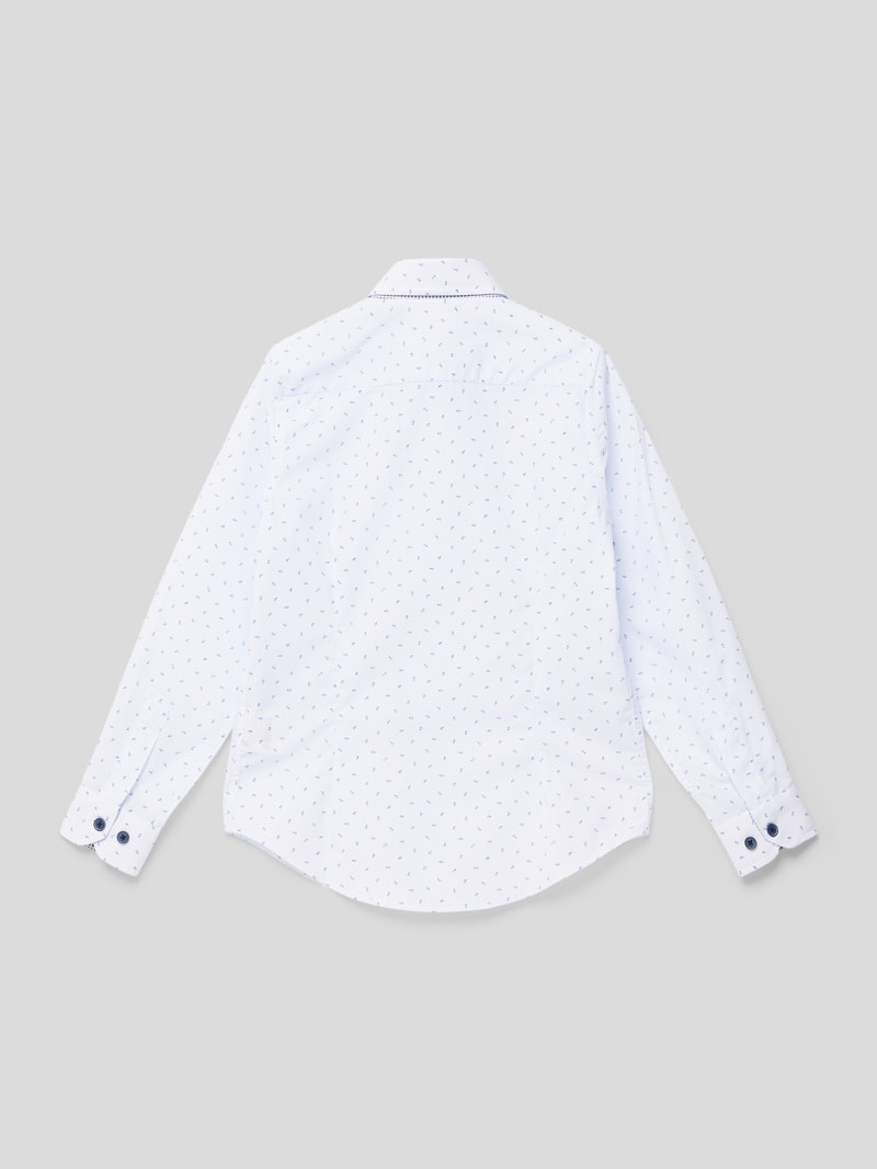 Hemd mit Allover-Muster in bleu