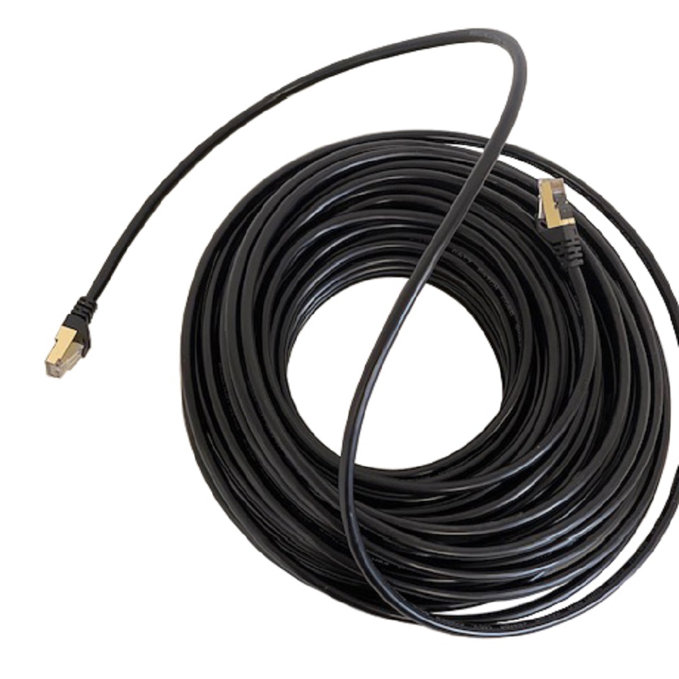 Vago-Tools CAT7 Patchkabel Netzwerkkabel schwarz 2m rund