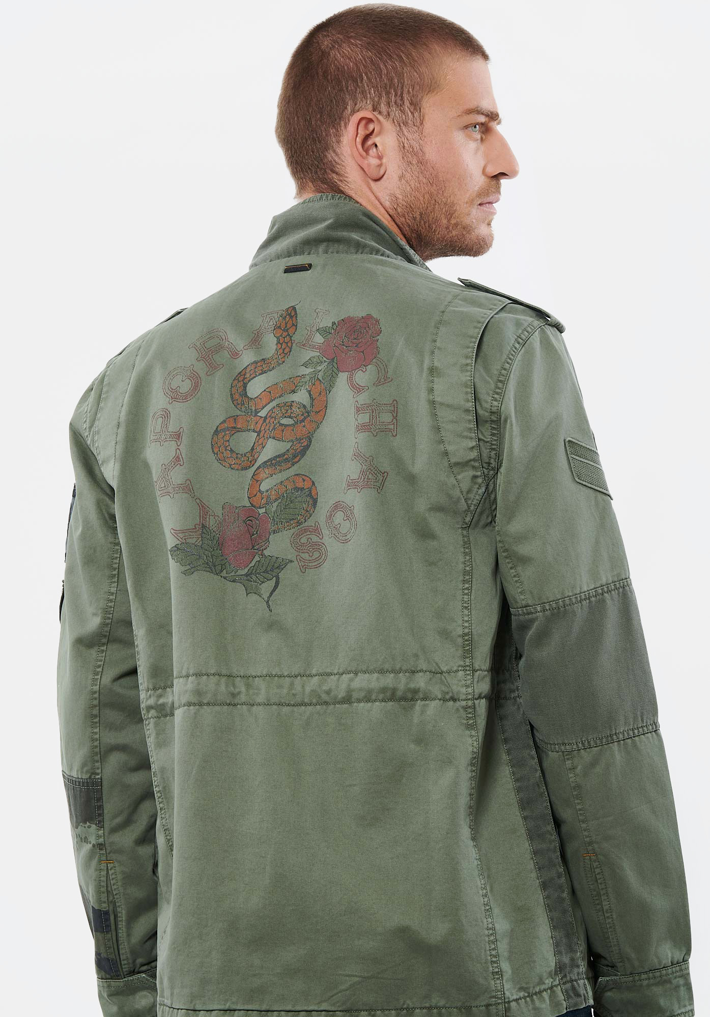 CATCH  Veste saharienne kaki homme en 100% coton