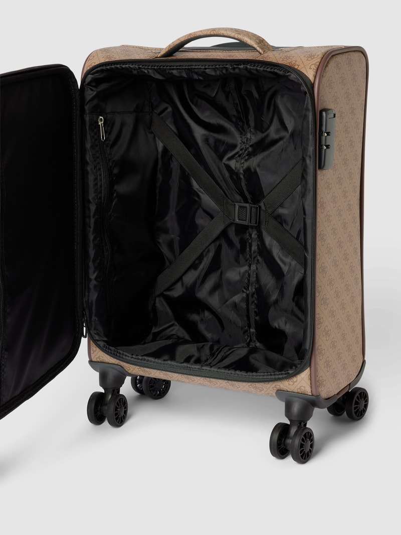 Koffer mit Allover-Logo-Muster in beige