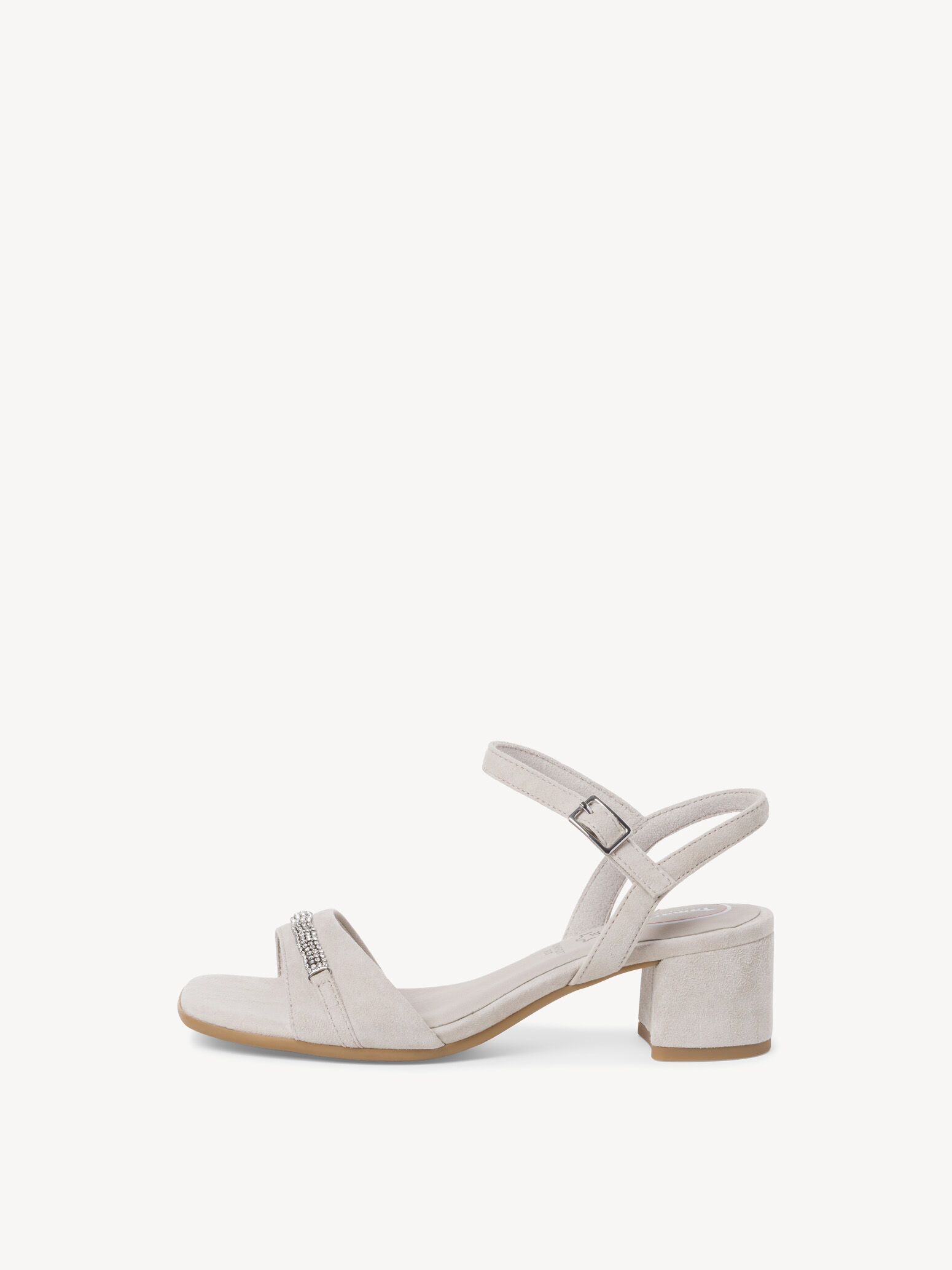 Sandale à talon en cuir - gris