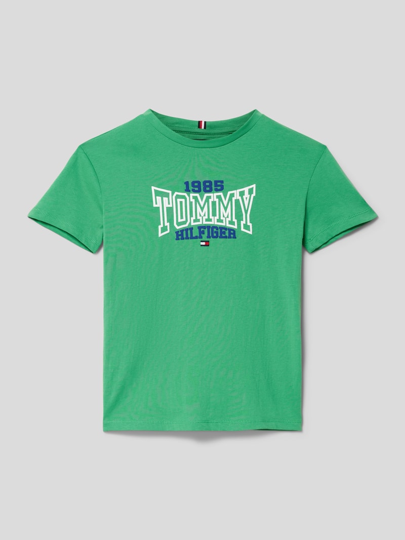 T-Shirt mit Label-Print Modell 'VARSITY' in grün
