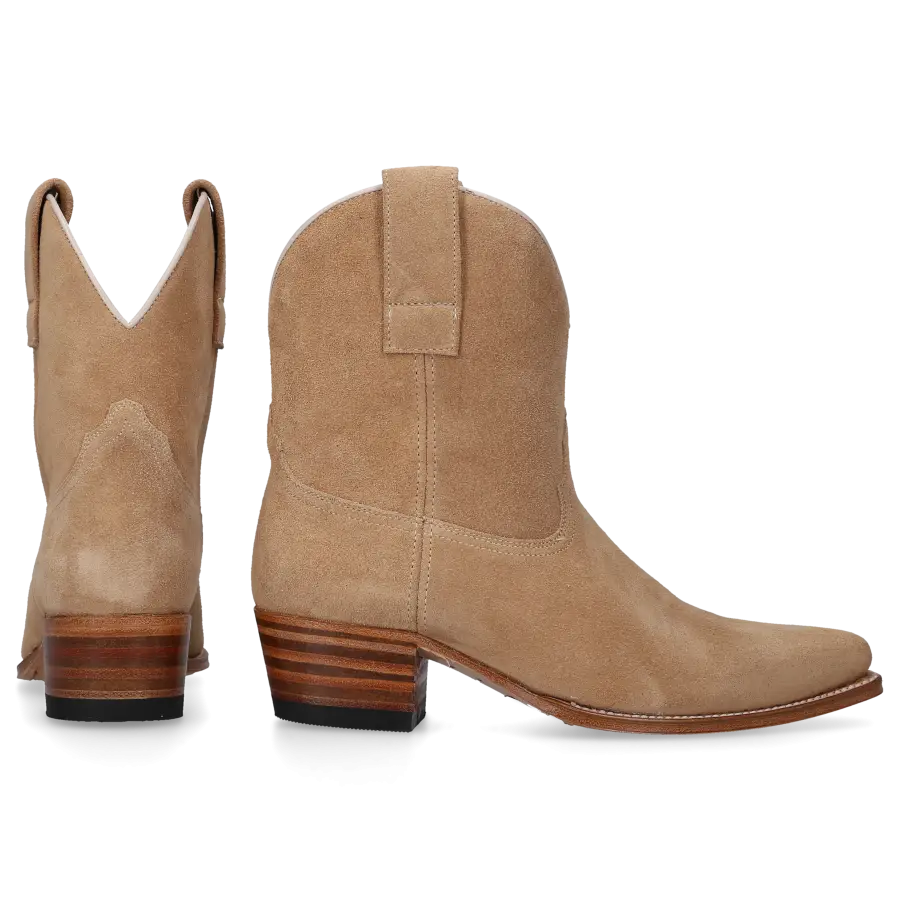 Sendra - Cowboystiefel 18465 Veloursleder - beige