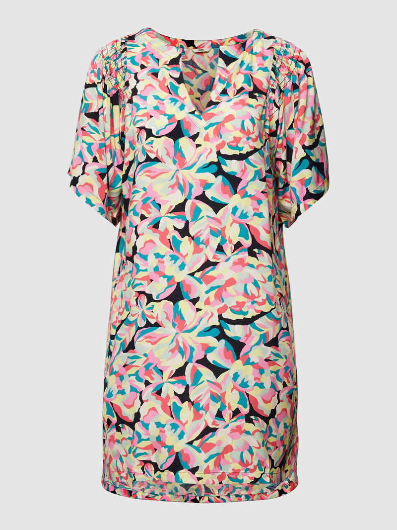 Tunikakleid aus Viskose mit Allover-Print Modell 'CARILO' in marineblau
