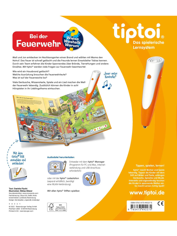 Ravensburger tiptoi® Wieso? Weshalb? Warum? Bei der Feuerwehr günstig kaufen onesize