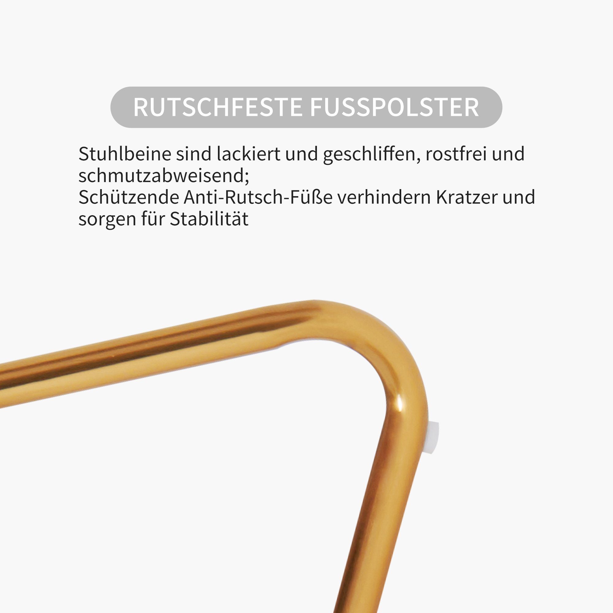 Duhome Loungesessel, Esszimmerstuhl Wohnzimmerstuhl aus Samt, Polsterstuhl Sessel, Gold Metallbeine