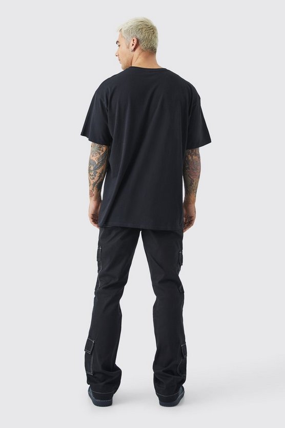 Slim-Fit Cargo-Schlaghose mit Kontrast-Naht