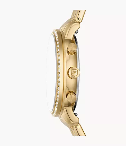 Fossil Uhr Chronograph Neutra Edelstahl goldfarben