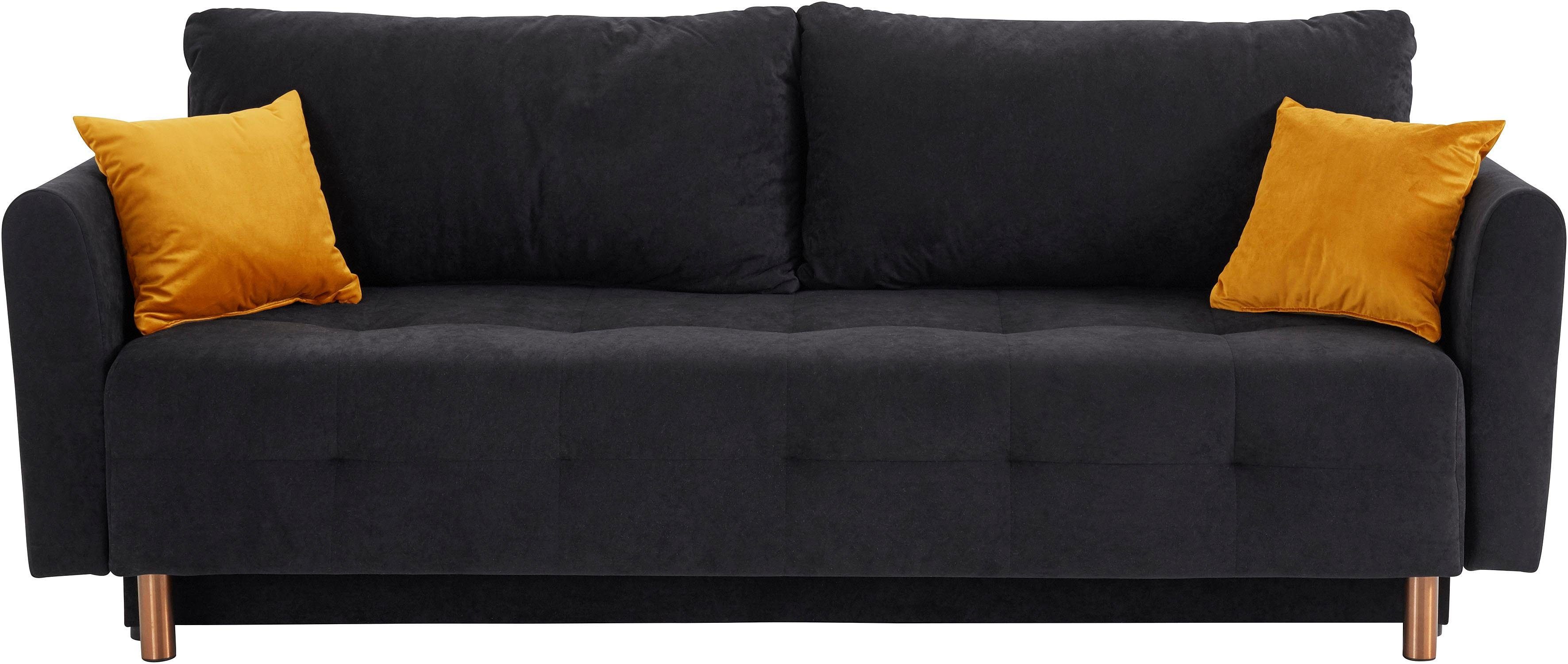 INOSIGN Schlafsofa Nordic, mit Federkern und Metallbeinen, Steppung im Sitzbereich