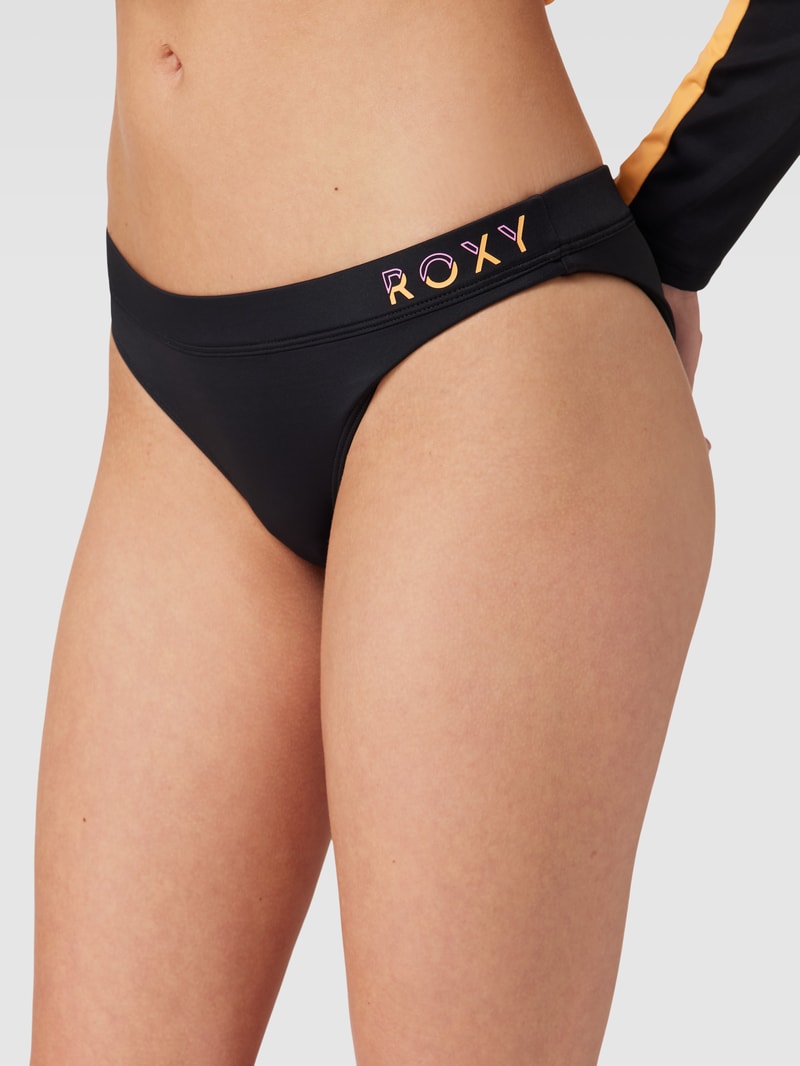 Bikini-Hose mit Label-Print Modell 'ROXY ACTIVE BIKINI BOTTOM' in schwarz