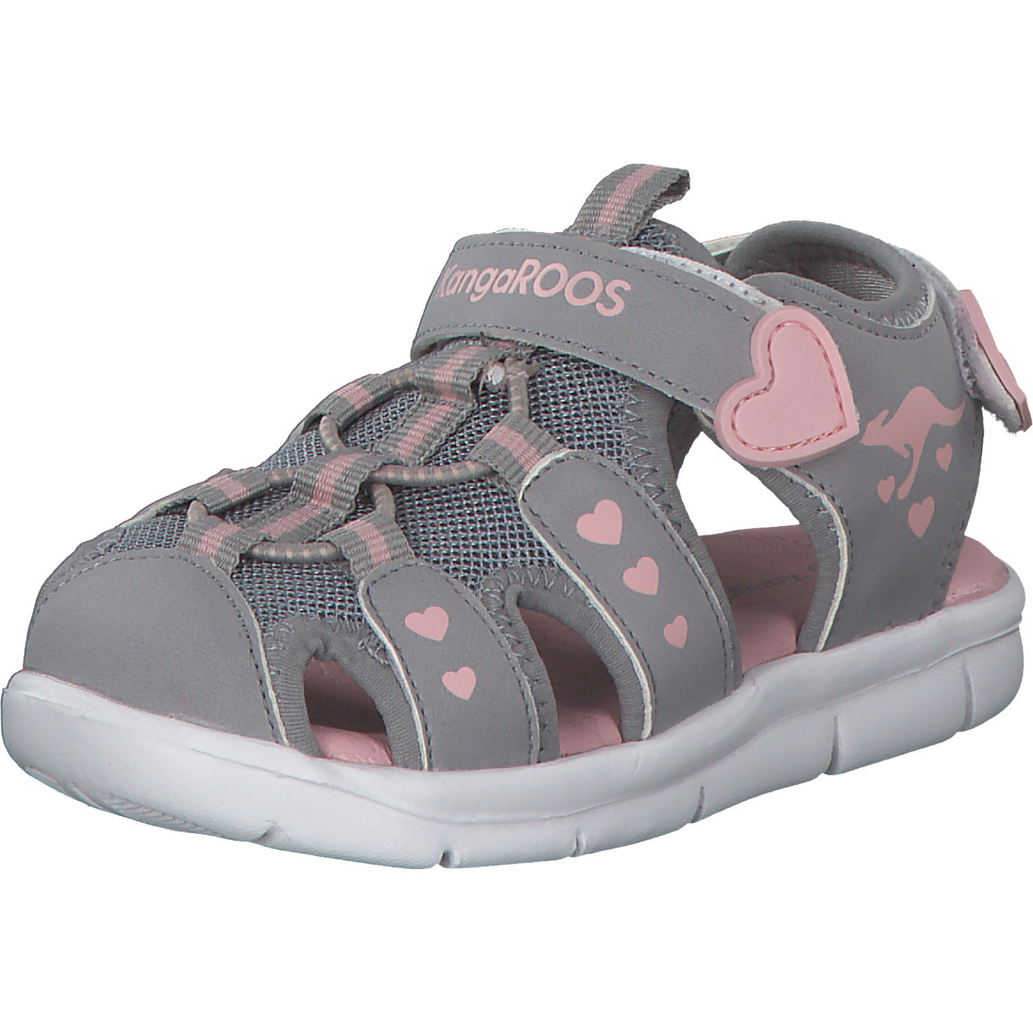 KangaROOS K-Grobi 02035, Sandalen (Kinder), Kinder, Grau (Rock/Powder/Can)