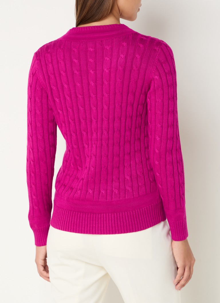 Pulover Ralph Lauren tricotat cu împletitură și logo brodat