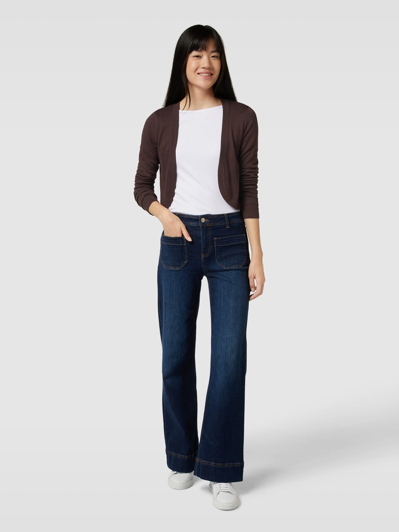 Bolero in unifarbenem Design Modell 'ASTRID' in mittelbraun