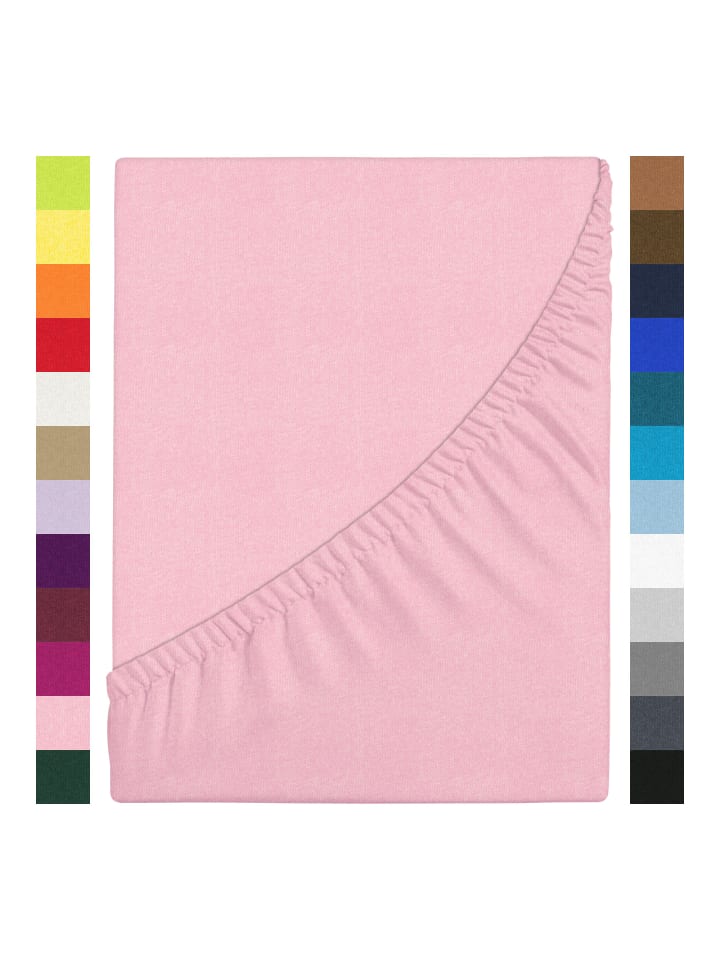 GMD Living Jersey Premium Spannbettlaken JANNEBY in Farbe Rosa günstig kaufen