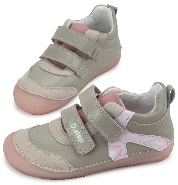 DD Step ~ Leder MidCut Klettschuh ~ Rose Grey