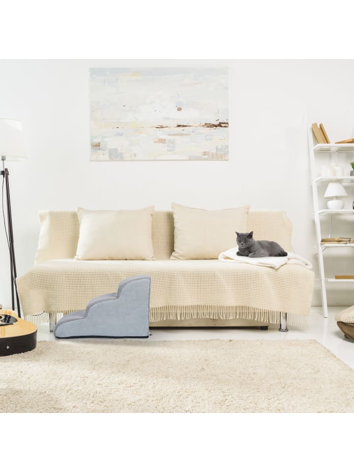 relaxdays Hundetreppe in Grau - (B)41 x (H)33 x (T)54 cm günstig kaufen onesize