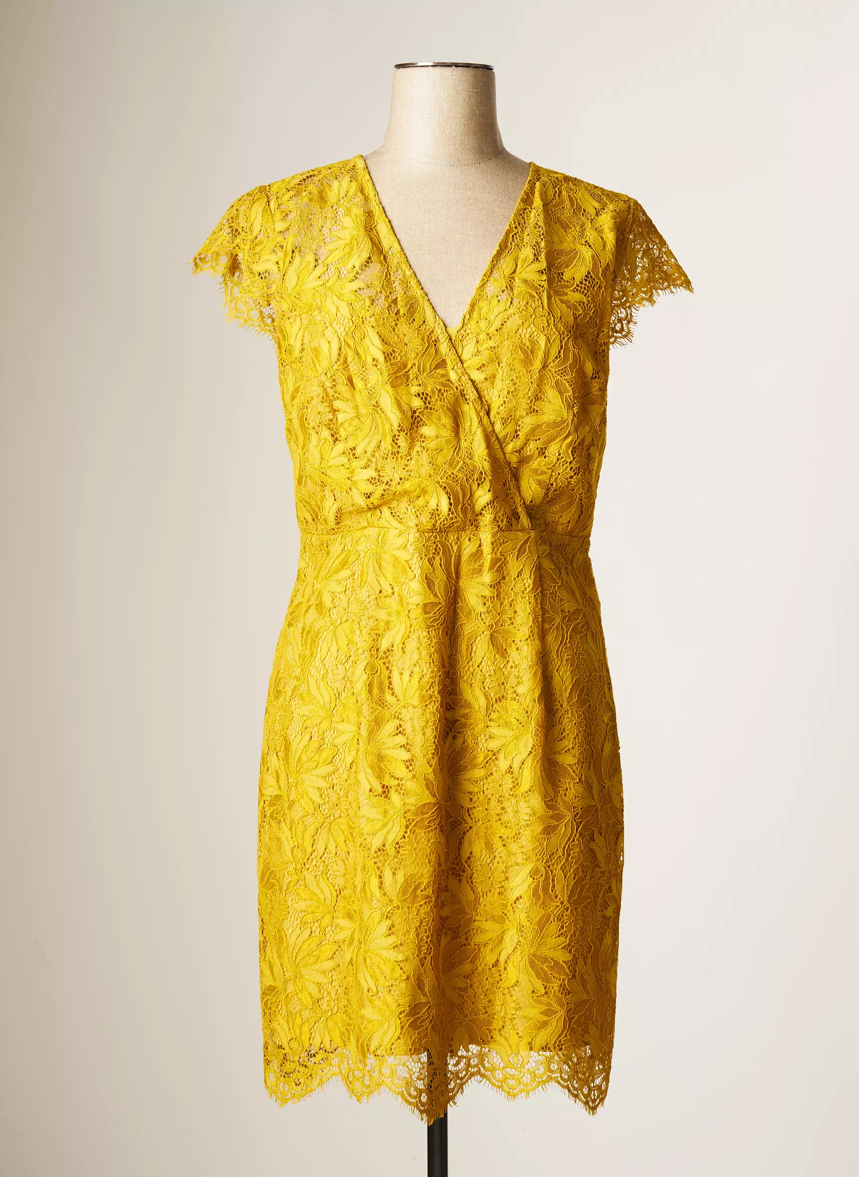 Morgan Robes Mi Longues Femme couleur jaune
