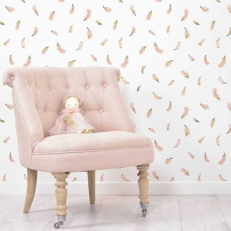 Papier peint Plumes dorées Lilipinso and Co
