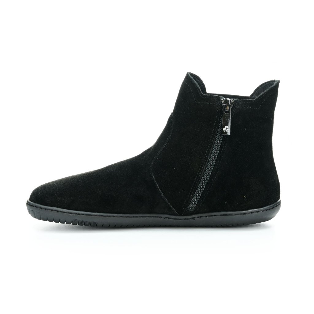 Groundies Camden Mid Black Barefoot  schwarze Chelsea-Barfußschuhe