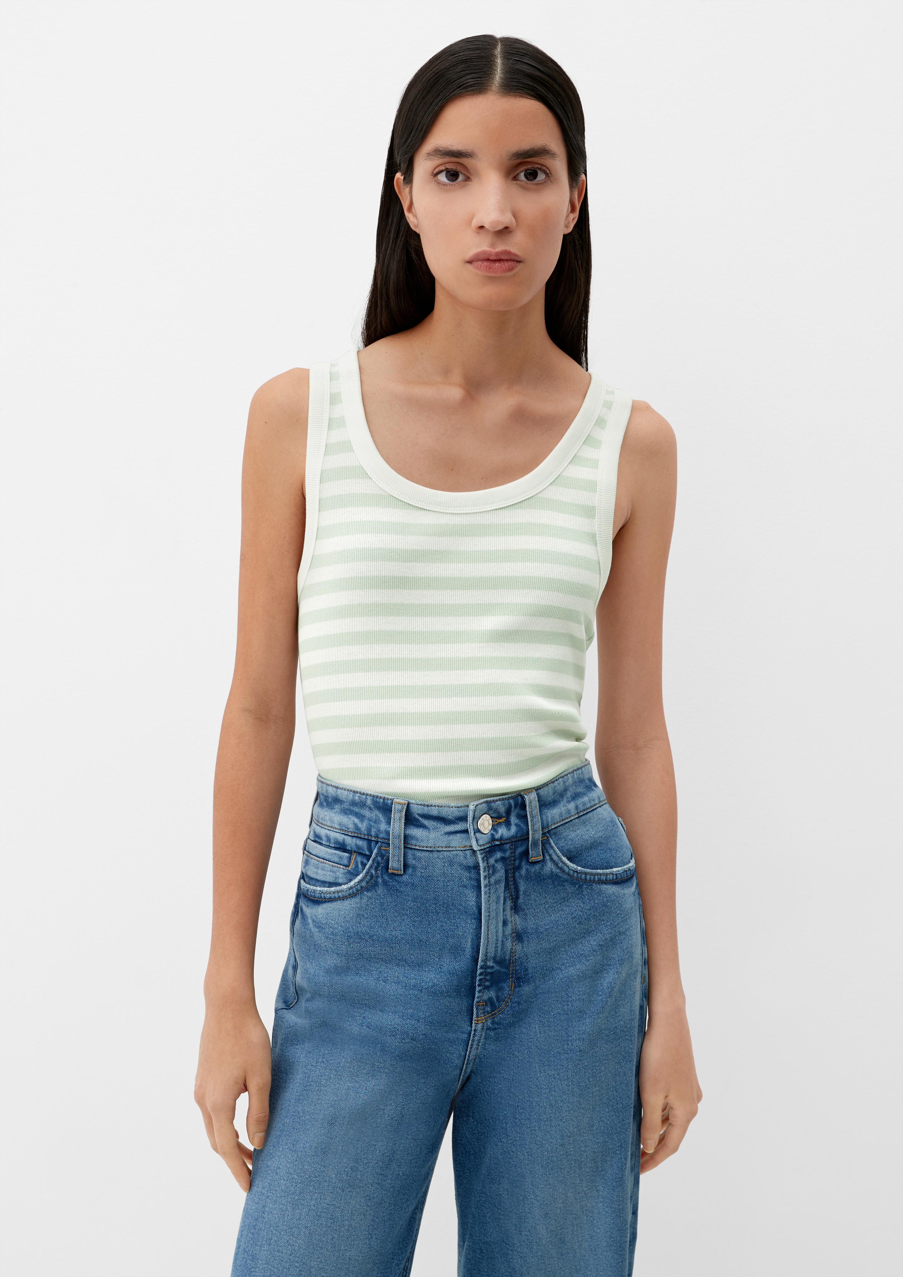 Streifentop mit Rippstruktur  2130702-65G9