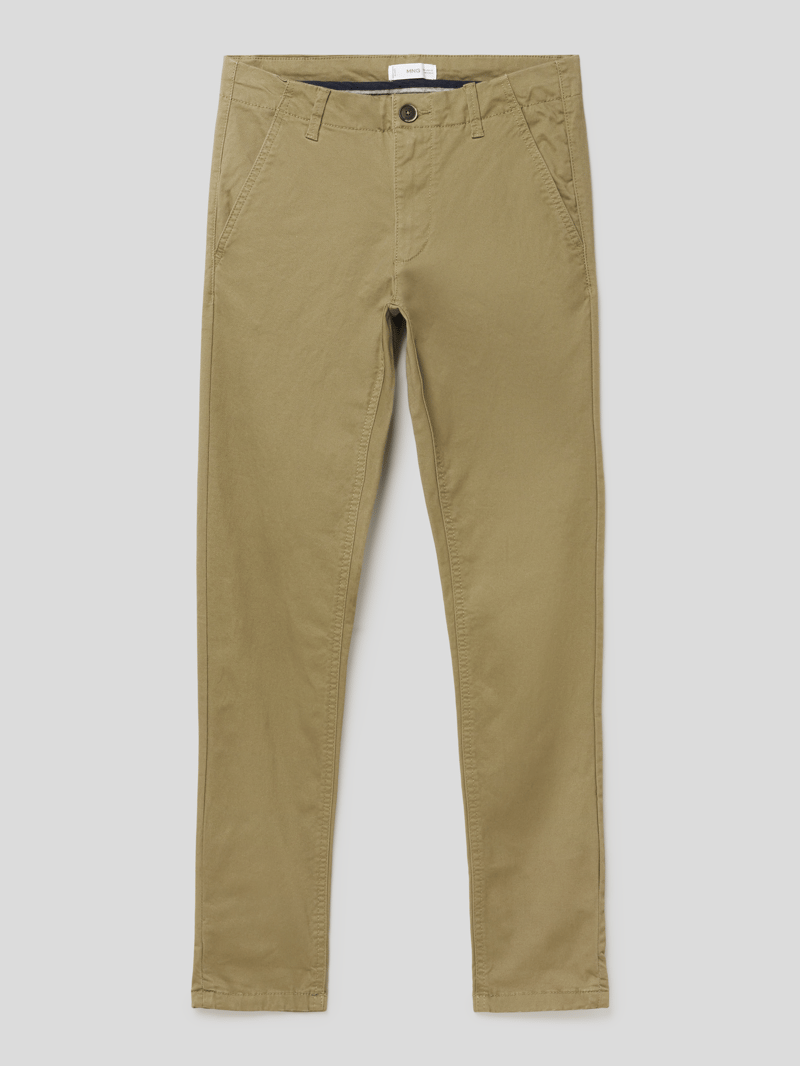 Chino mit Label-Details Modell 'Trousers' in dunkelblau