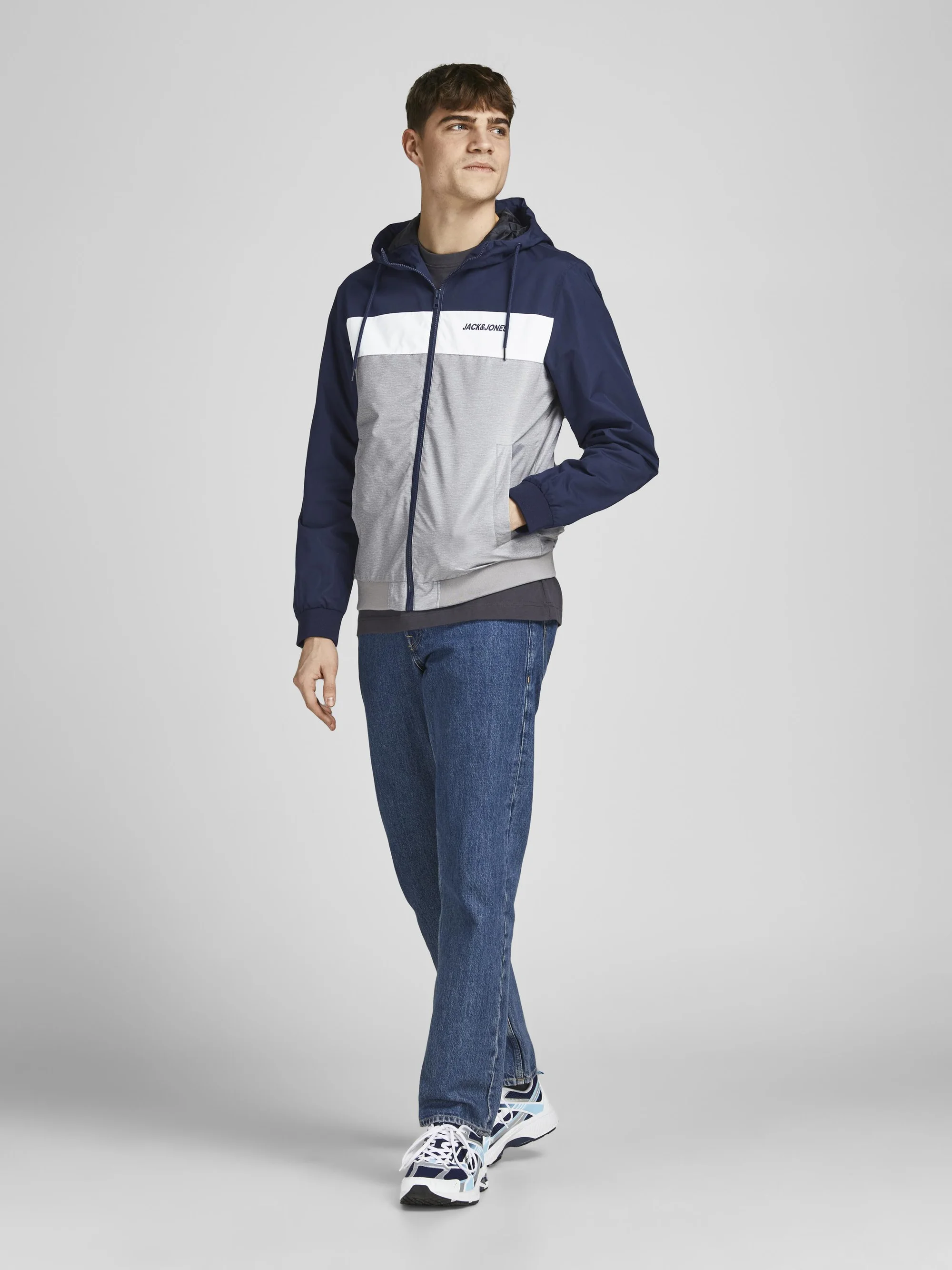 Jack & Jones JJERUSH BLOCKING HOOD - Chaqueta ligera