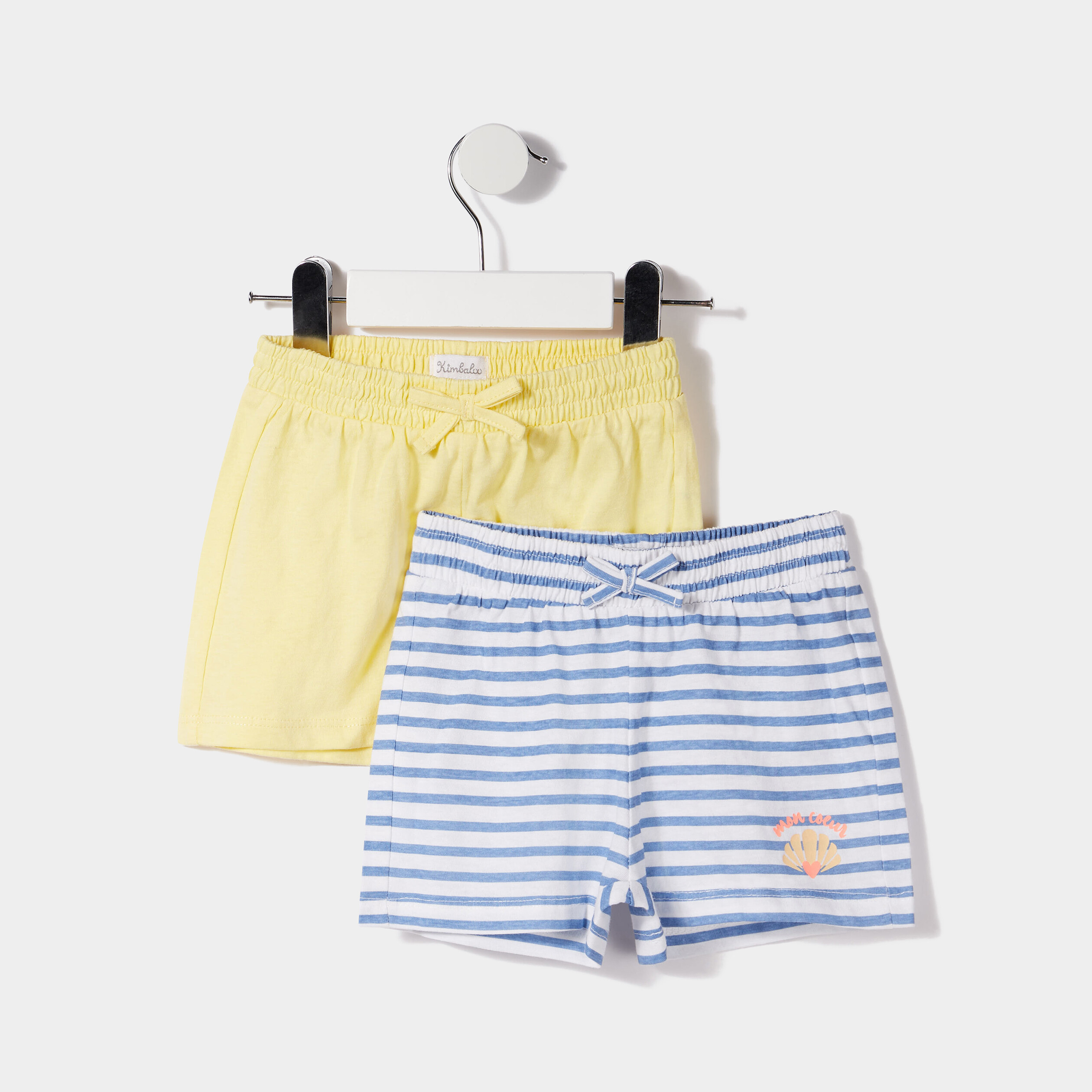 Lot 2 shorts élastiqués avec noeud blanc bébé fille | La Halle