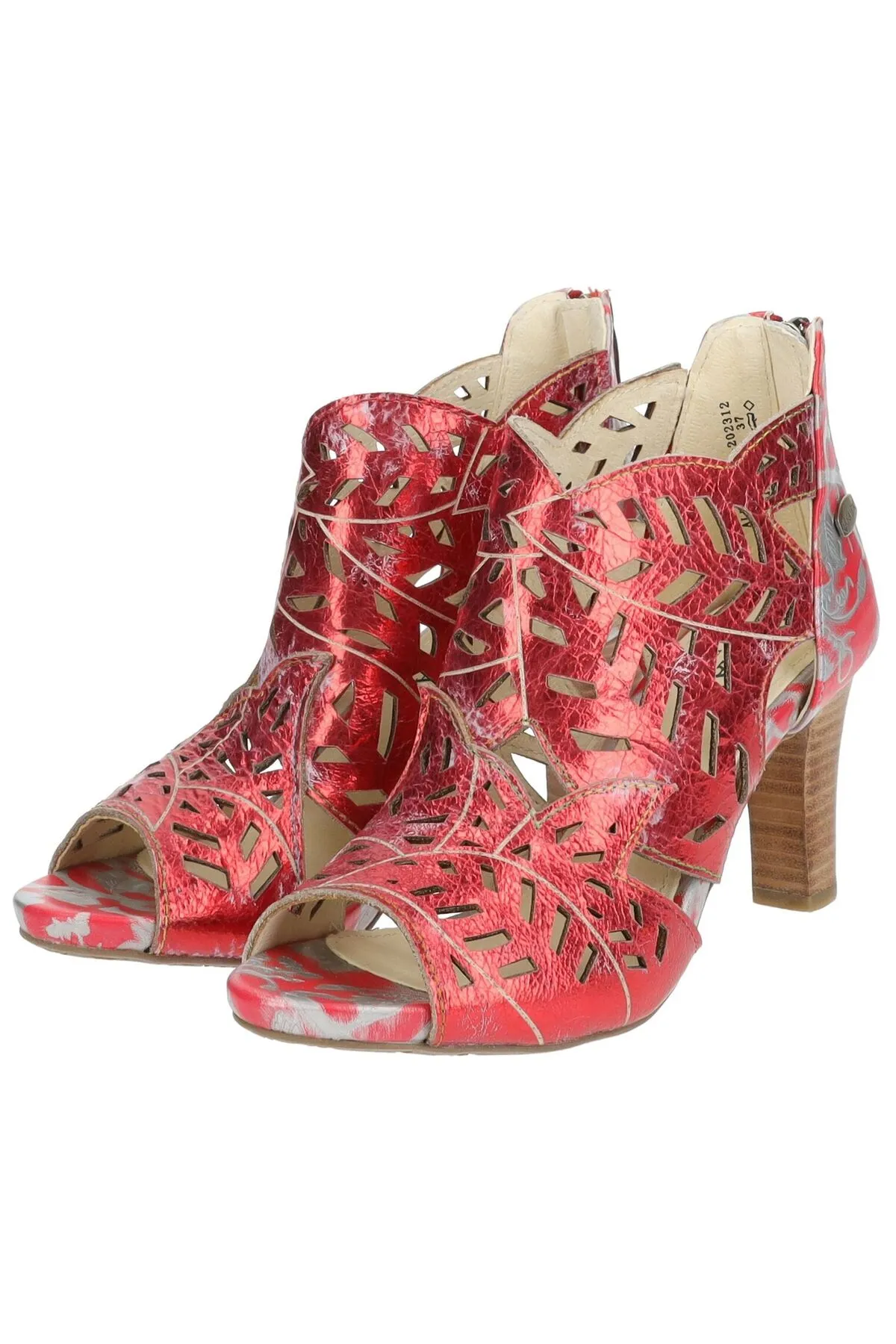 LAURA VITA  Sandalette - Rot - Blockabsatz