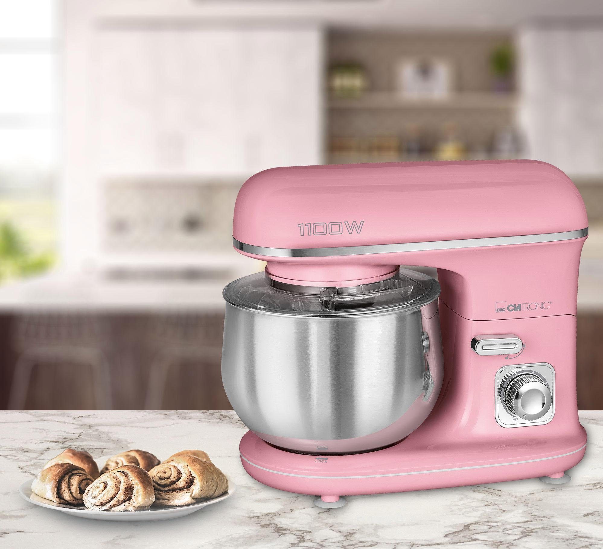 CLATRONIC Küchenmaschine KM 3711 pink, 1100 W, 5 l Schüssel