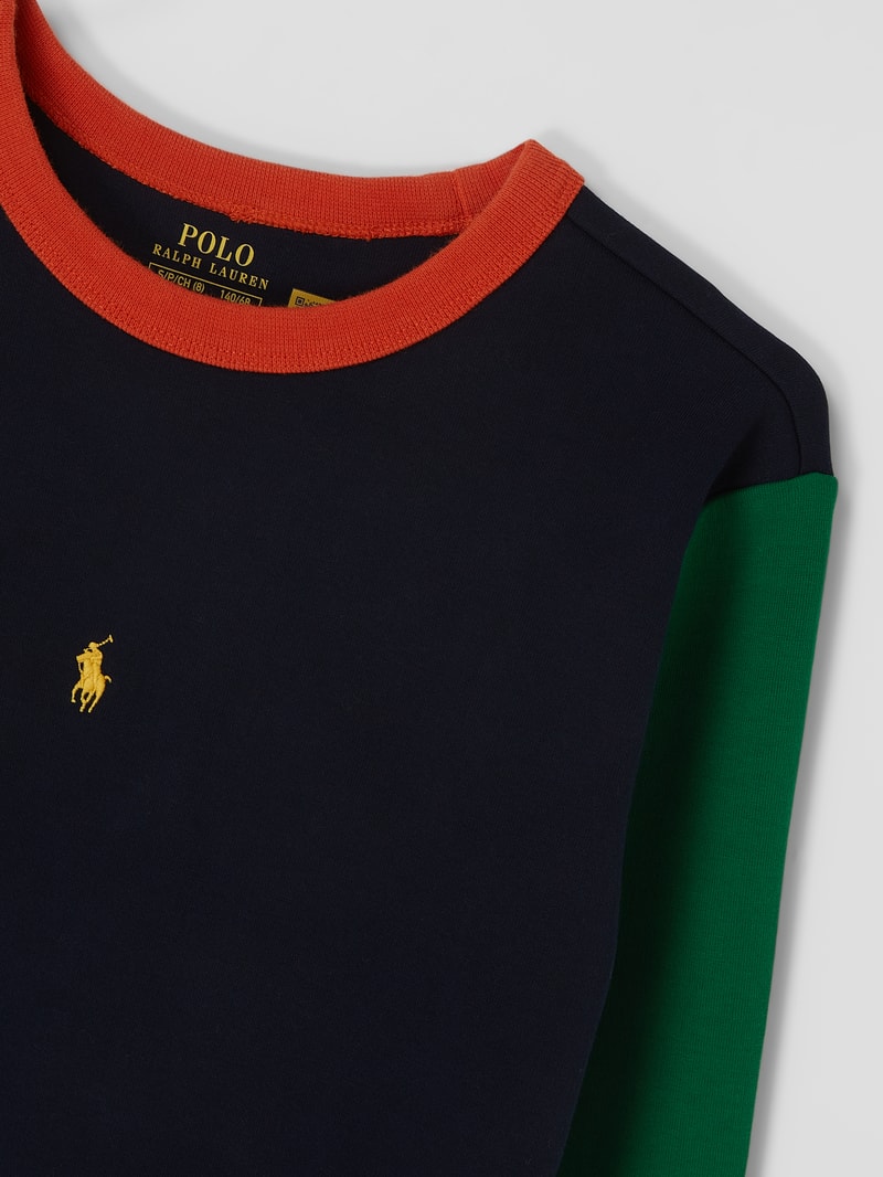 Sweatshirt im Colour-Blocking-Design in marineblau