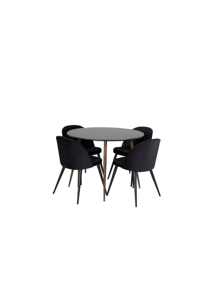 ebuy24 Essgruppe Plaza 19 (5-teilig) Schwarz 100 x 100 cm günstig kaufen onesize