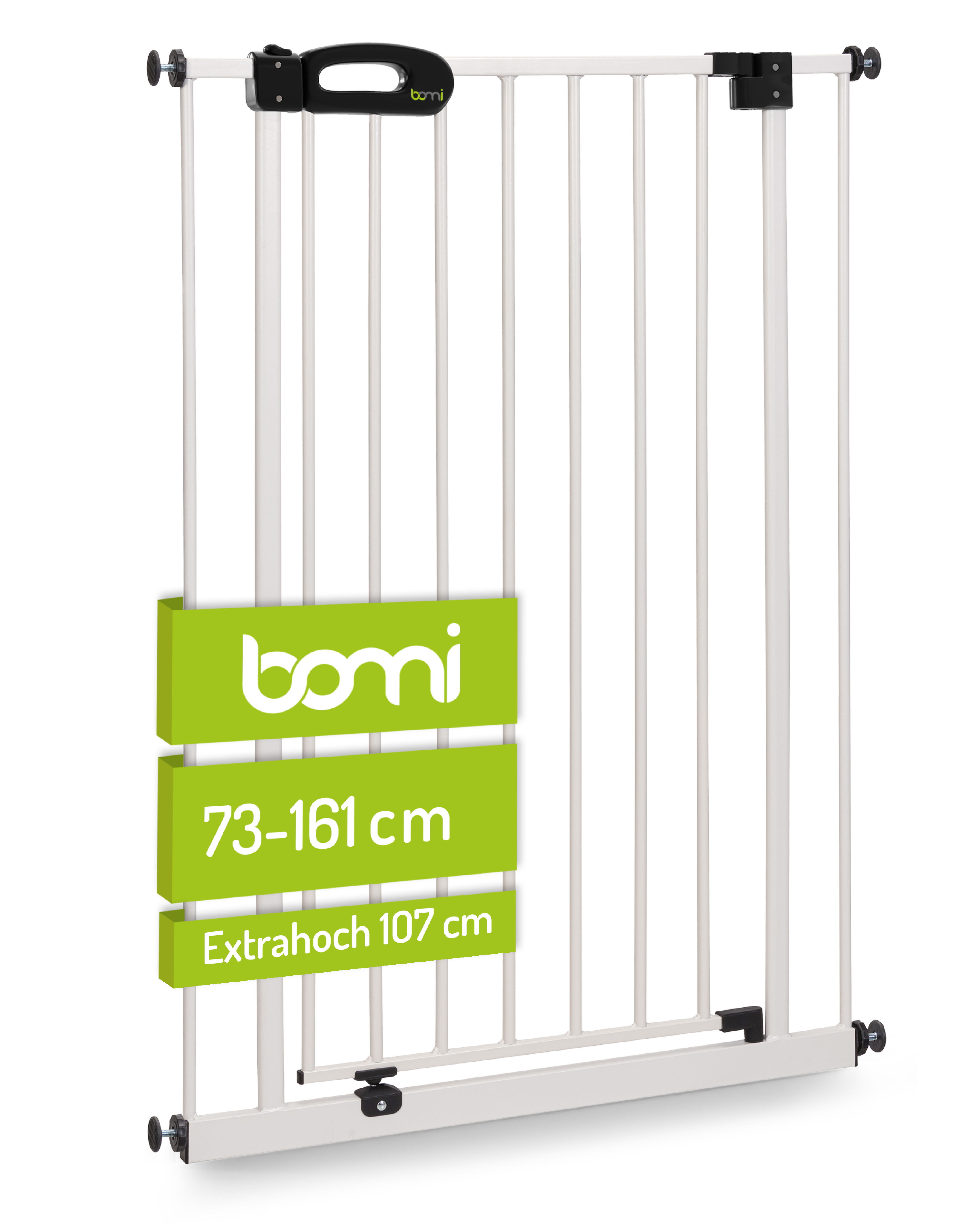 bomi Türschutzgitter & Hundeklappen bomi Türschutzgitter Extrahoch 107 cm - Merle 73-81 cm in Weiß für Hunde & Katzen