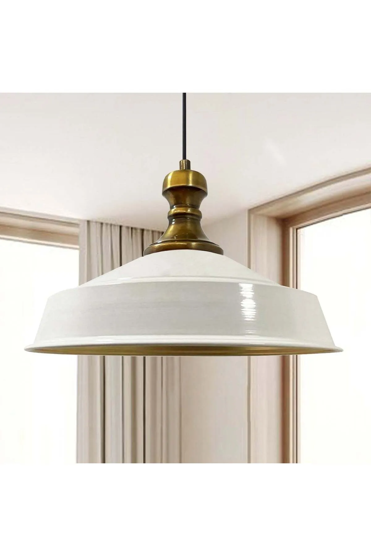 Bamyum  Pendelleuchte Asletl-Knob, Metall, 41 cm, Weiß Lampe