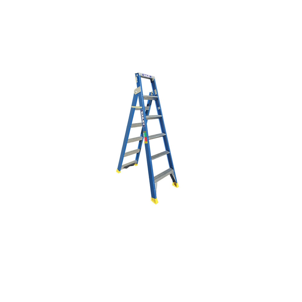 Escada BAILEY, Degrau de Dupla Função, 2,4 m, Fibra de Vidro, 150 kg, Suporte para Poste