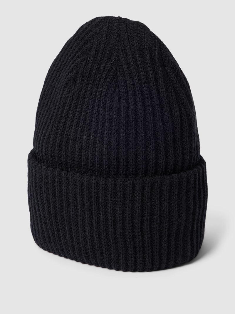 Beanie mit breitem Umschlag in schwarz