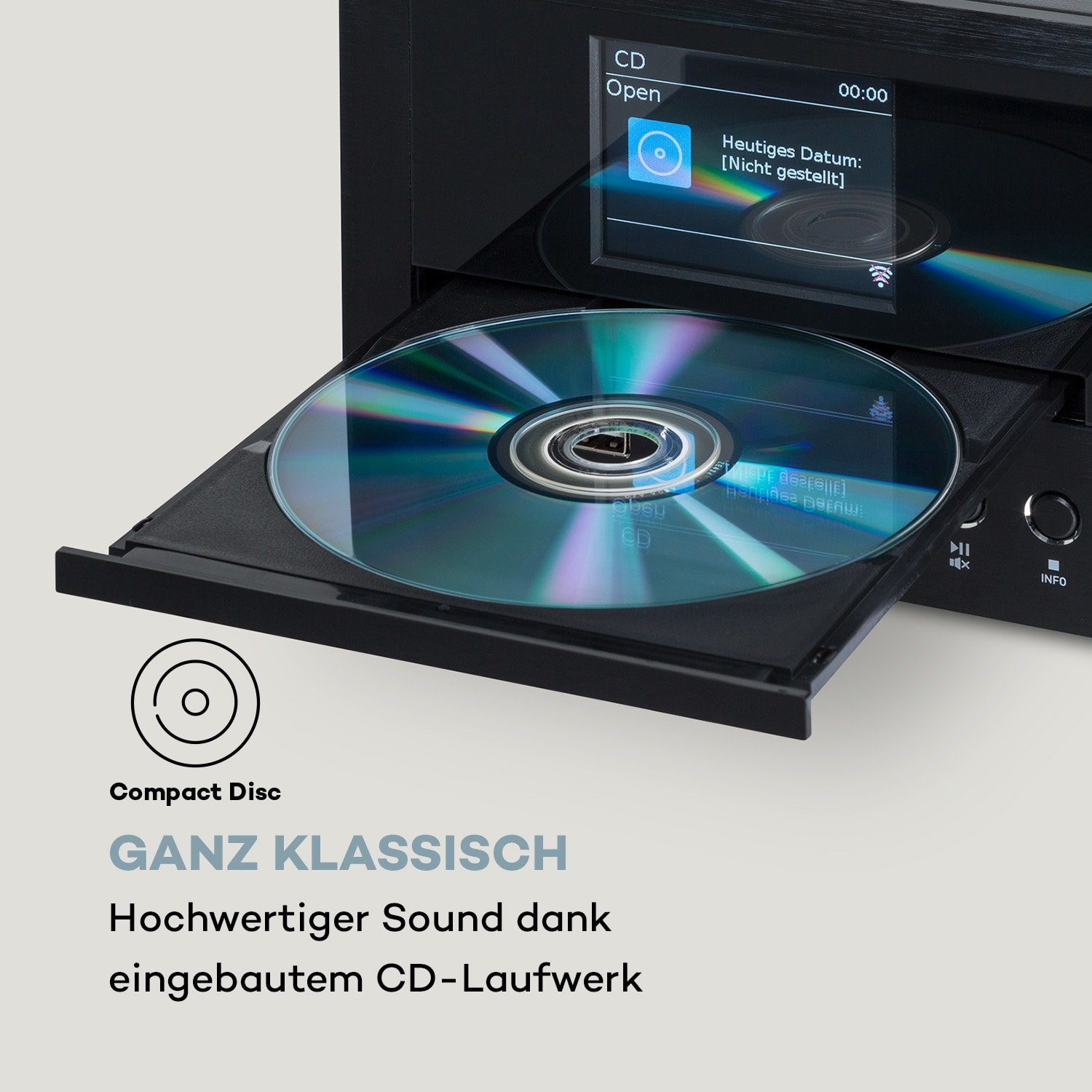 Auna Silver Star Swing Stereoanlage (Internet/DAB+/FM Radio, 30 W, Internetradio Küchenradio Digitalradio mit Bluetooth Musikanlage)