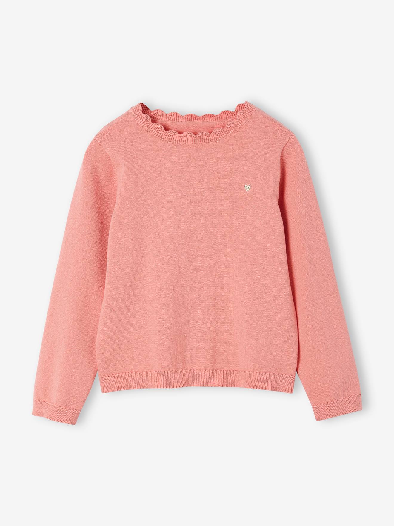 Vertbaudet Personalisierbarer Mädchen Pullover BASIC Oeko-Tex - aprikose