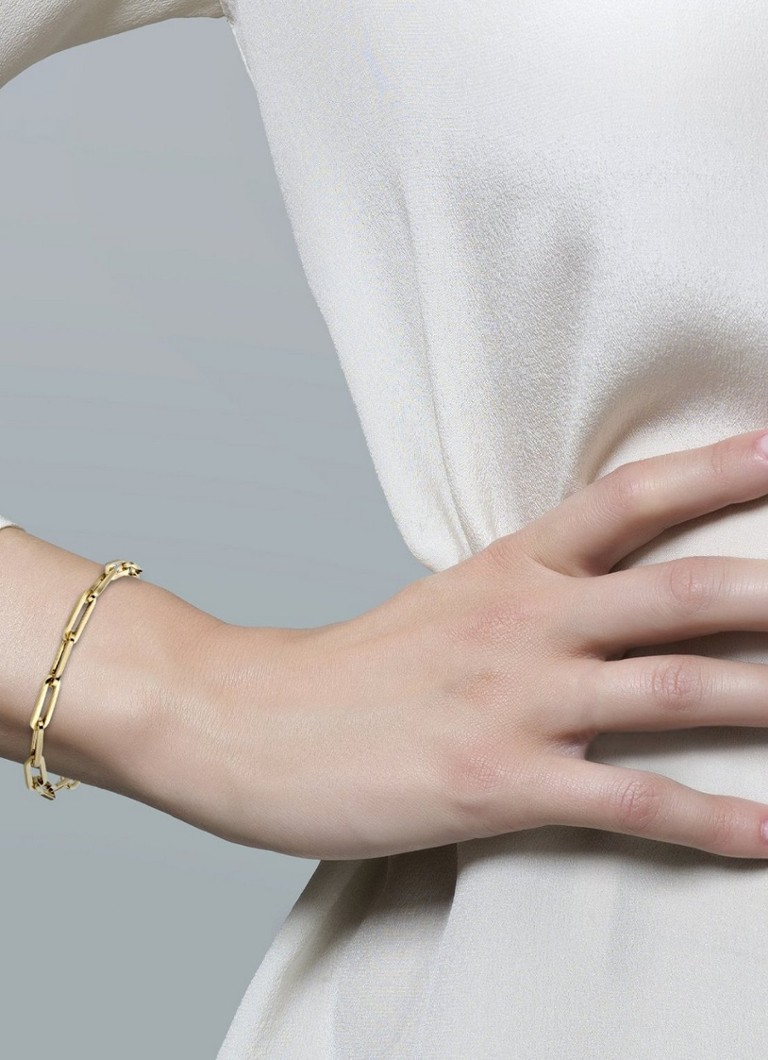 Bracciale a maglie in oro giallo 14 carati color cipria 2172YGO