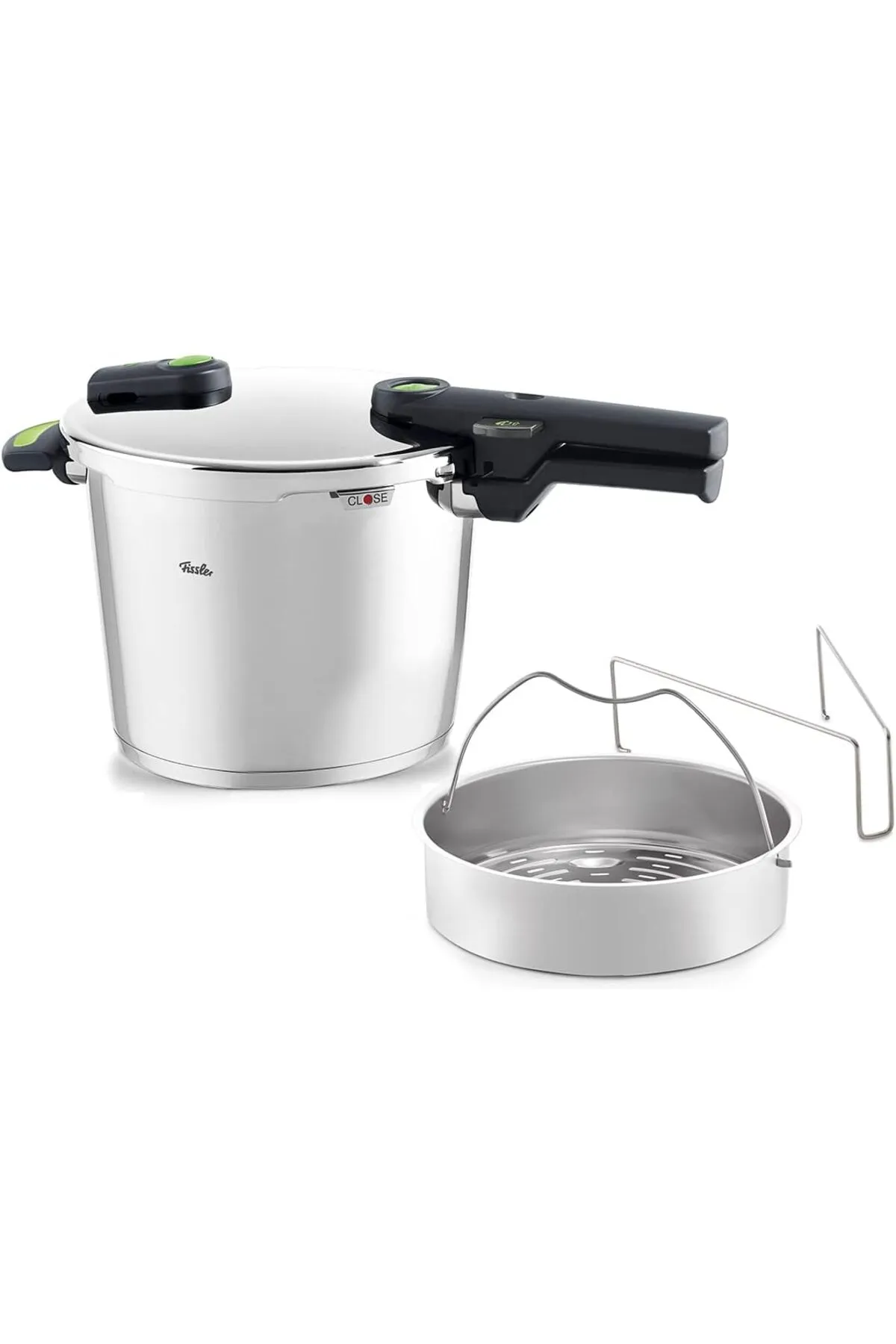 Viwares  Fissler Vitaquick Green / Schnellkochtopf (6 L 22 cm) Edelstahl-Dampfkochtopf 2-Garstufen Induktion